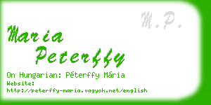 maria peterffy business card
